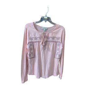 Vintage American Blues Womens Size Small Pink Long Sleeve Tee Tshirt Shirt Top E